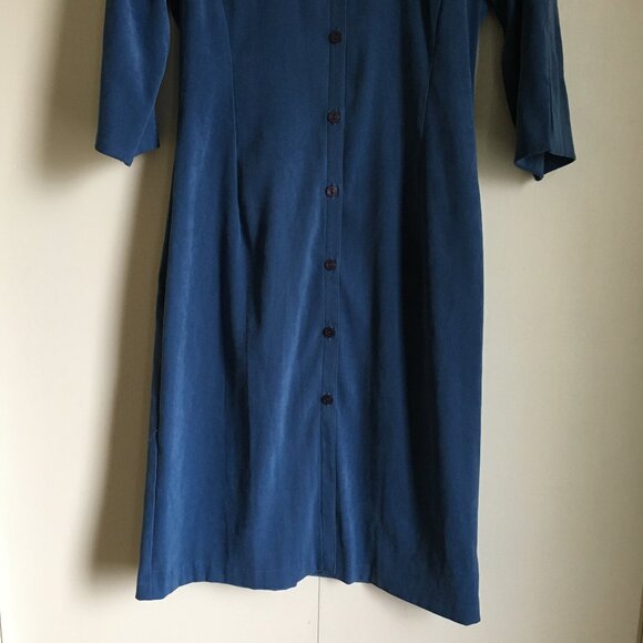 Vintage 90s Garage Soft Faux Suede Long Button Down Dress - Picture 4 of 16